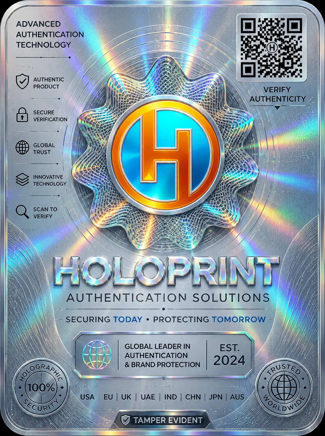 QR Code Hologram Sticker